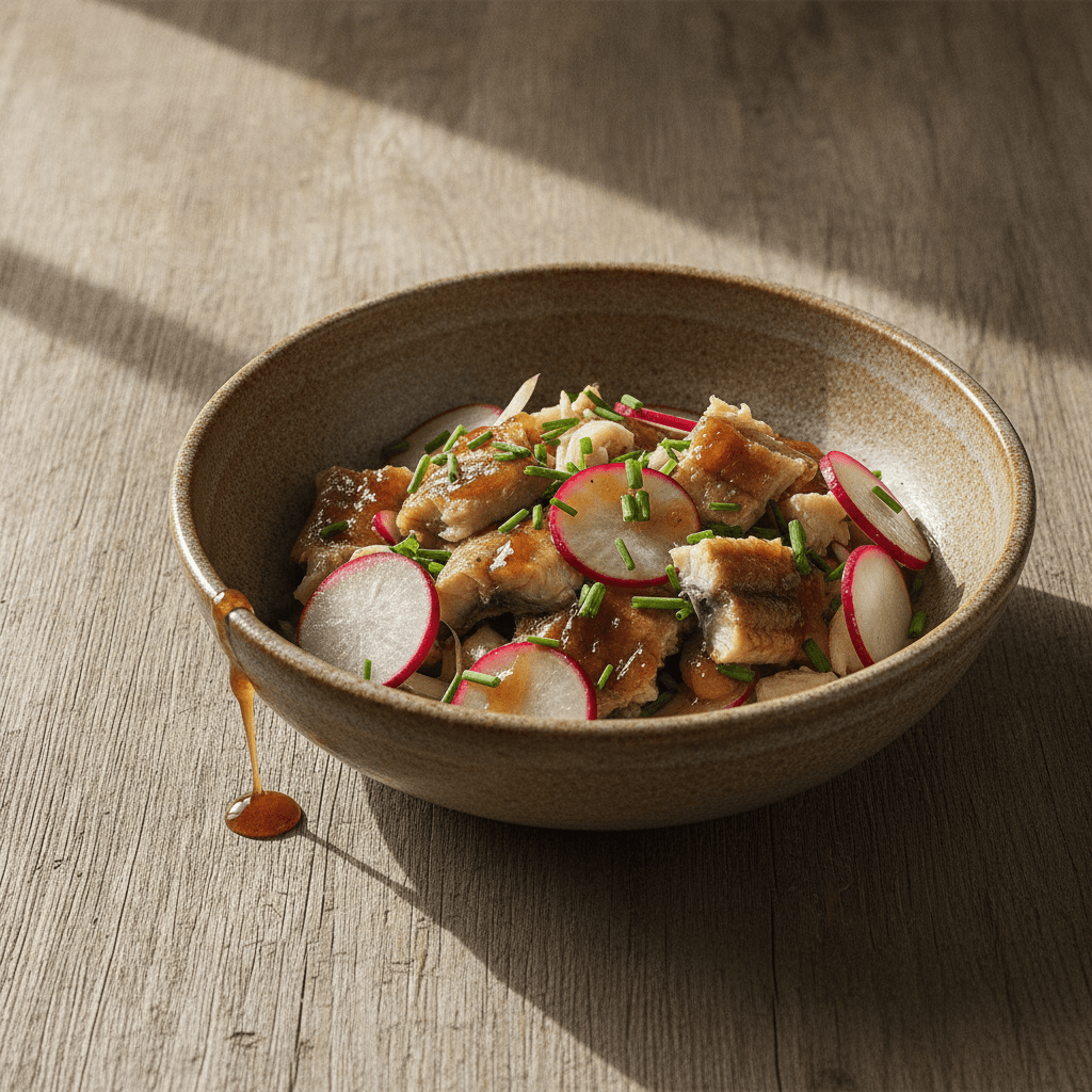 Aalsalat mit Apfelkraut