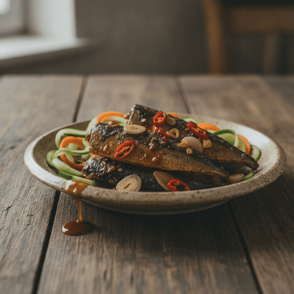 Acar Ikan Kecap: Indonesische Makrele in süß-saurer Soße