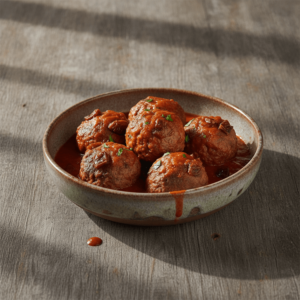 Albóndigas mit Datteln in Tomatensauce