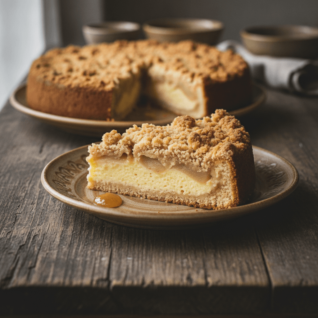 Altböhmischer Apfelkuchen mit zarter Quarkfüllung