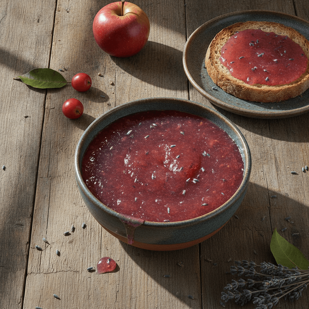Exotisches Acerola-Apfelgelee mit Lavendelnote
