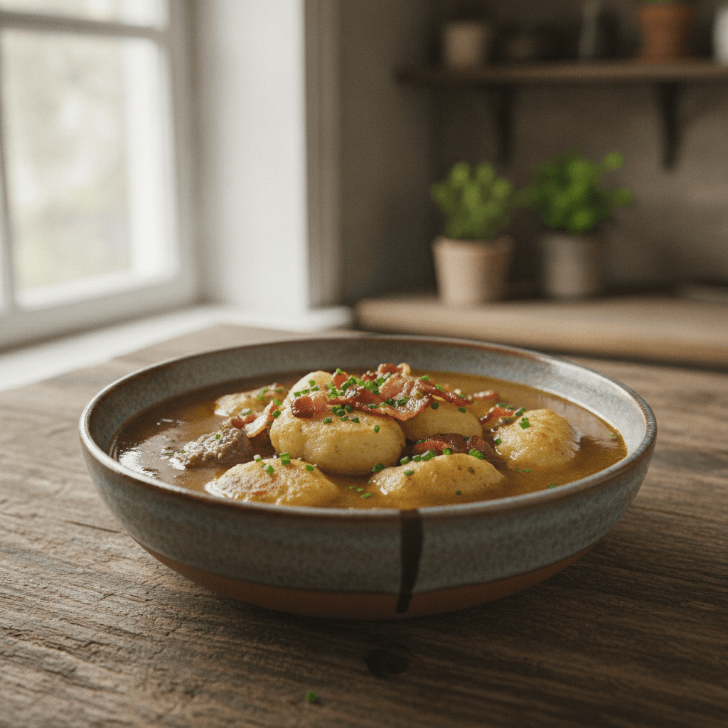 Herzhafte Krömpele-Suppe
