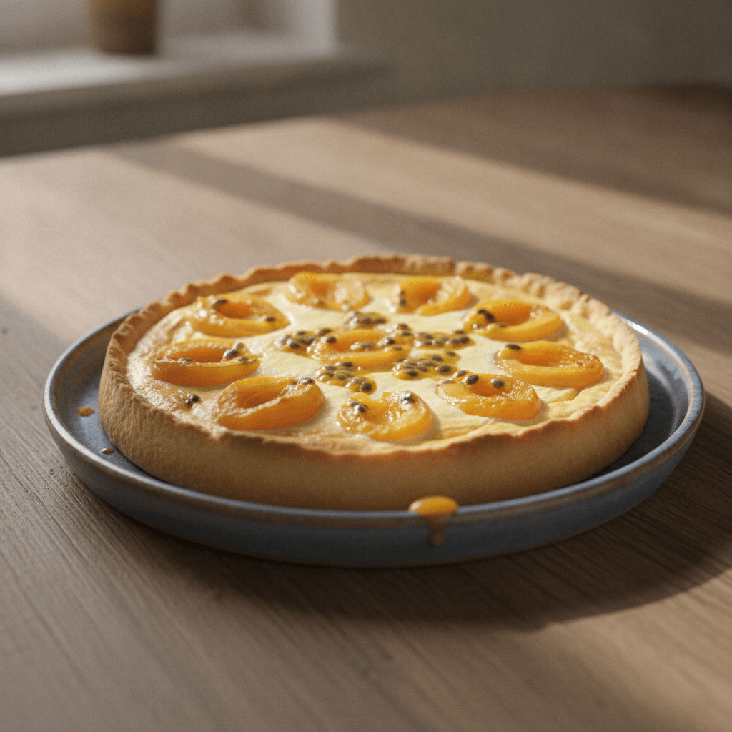 Sommerliche Topfen-Marillen-Maracuja-Tarte