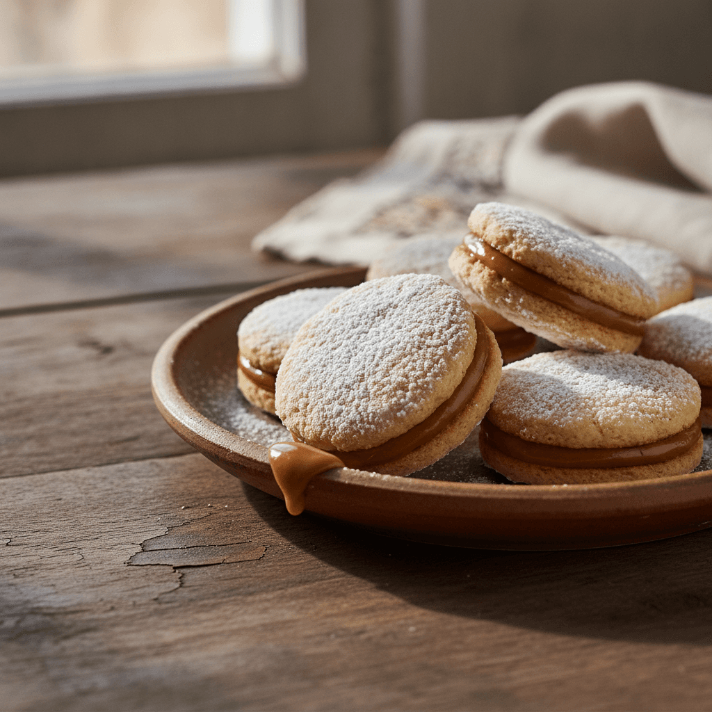 Zarte Alfajores mit Dulce de Leche